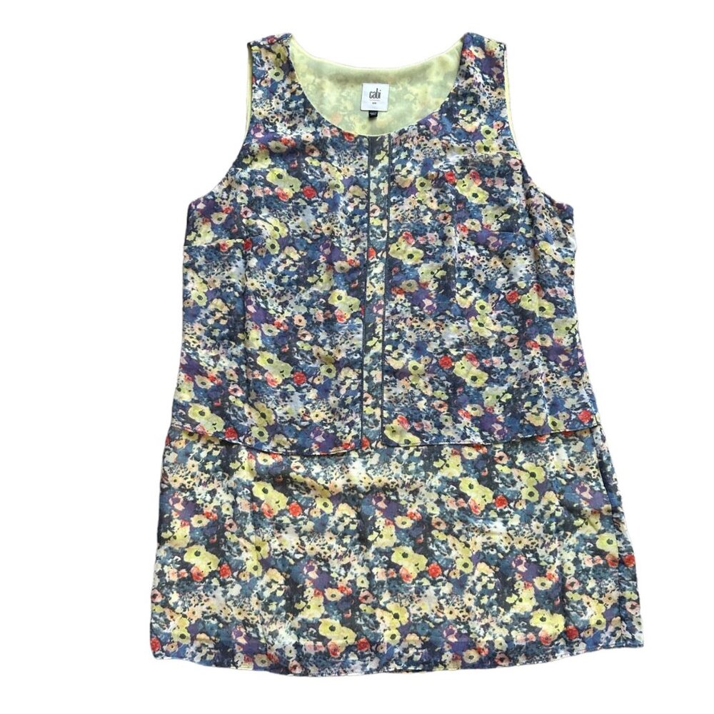 CAbi‎ Womens Tunic Small Positano Floral Layered Sleeveless Lined Blouse - Picture 14 of 14